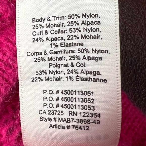 Aritzia Wilfred Free Fortune Alpaca & Mohair Fuchsia Pink Sweater - Size XS - Picture 10 of 10